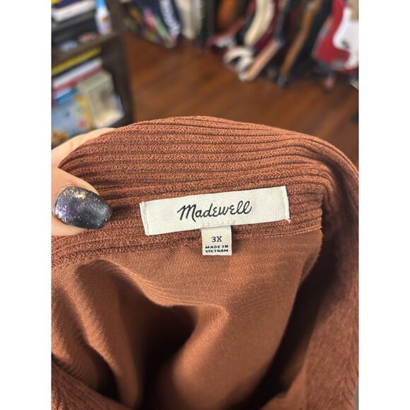 Madewell Corduroy Shacket Rust Brown Plus Size 3X - Picture 6 of 7